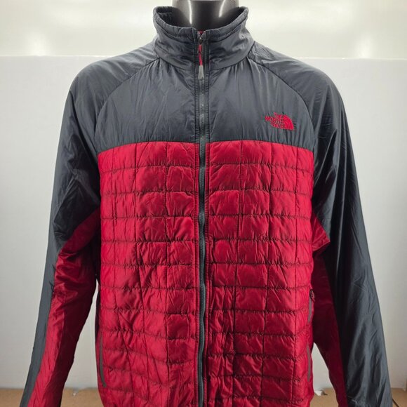 North Face Jacket Mens 2XL Red ThermoBall Eco Insulated Quilted Full Zip Outdoor - Picture 1 of 16